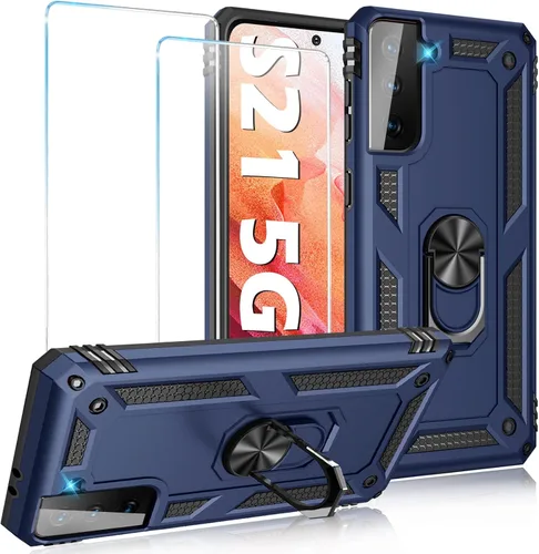 Vista 32 de Funda para Samsung Galaxy S21 5G resistente con protector de pantalla integrado, armadura dura, funda anticaída militar para Samsung S21 5G 6.2 2021
