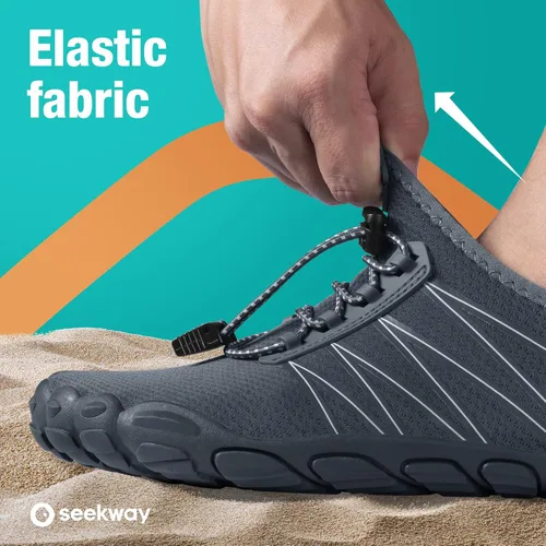 Vista 4 de SEEKWAY - Zapatos de agua unisex, de secado rápido, tipo calcetín y con sensación de pies descalzos para adultos ideales para playa, natación, río