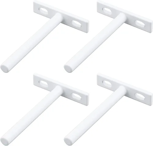 Vista 10 de Antrader Soporte de Estante Flotante Negro, 4 Piezas Soportes Ocultos de Estante de 2 Pulgadas Soporte Ciego de Estante Soportes Ocultos