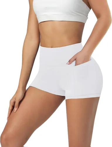 Vista 57 de Biker Shorts for Women with Pockets - 8"/5"/3" Booty Black Spandex Shorts Verde militar