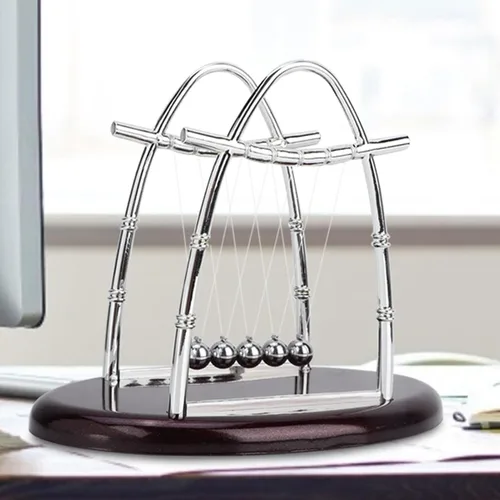 Vista 8 de Newtons - Bolas de equilibrio para cuna, bolas cinéticas oscilantes, bolas de equilibrio educativas de física, bolas de equilibrio de escritorio