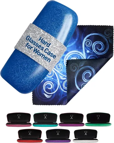 Vista 21 de La original e impresionante caja de gafas de concha dura, para mujer, de Spunky Soul Recubierto por un suave brillo Paño de limpieza