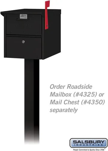 Vista 2 de Salsbury Industries Pedestal de cofre de correo, negro
