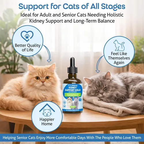 Vista 9 de Pet Wellbeing Soporte renal Gold para gatos – Apoya la función renal normal y la desintoxicación, hidratación saludable y energía con Rehmannia