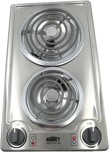 Vista 8 de Summit CCE212BL - Estufa eléctrica de 2 quemadores de 12 pulgadas, con bobina de 115 voltios, compatible con ADA, negro