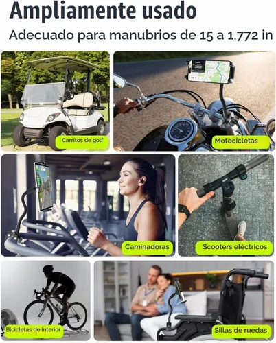 Vista 8 de Charchendo - Soporte para tablet para silla de ruedas, soporte para teléfono sin rebote Thick Case Friendly, 9.45" Total Length, 6" Adjustable