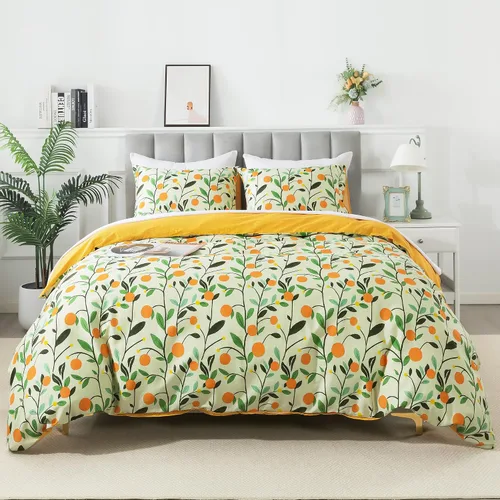 Vista 26 de HoneiLife Juegos de Fundas de Edredón Twin - Funda de Edredón Floral 100% Algodón, Juego de Ropa de Cama Transpirable de 2 Piezas con Cierre
