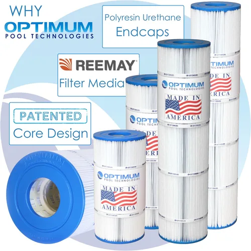 Vista 5 de Optimum Pool Technologies Paquete de 4 filtros de piscina, repuesto compatible para cartuchos de filtro Jandy® CL580 R0357900, Unicel C-7482, Filbur