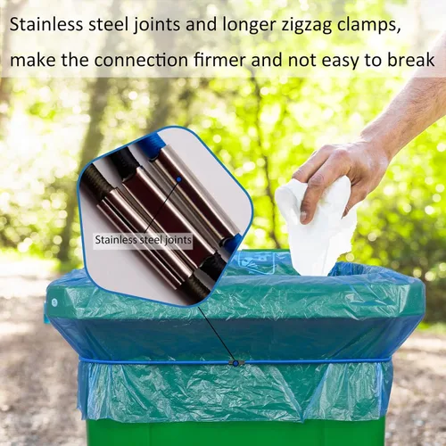 Vista 2 de Hongmed - Bandas de goma resistentes para latas de 50 a 96 galones para cocina, oficina, garaje, bolsas de basura grandes seguras (negro/azul/verde)