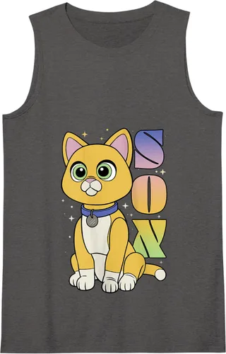 Vista 4 de Disney Pixar Lightyear - Camiseta sin mangas con póster de gato estrellado, Negro, S