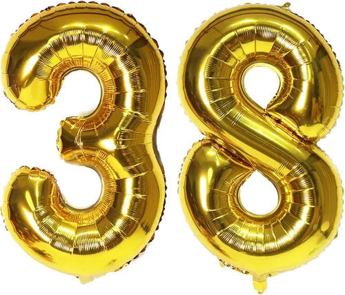 Vista 21 de Globos digitales dorados de 40 pulgadas, con número 10, globos de helio para decoraciones de fiesta de cumpleaños y suministros para decoración