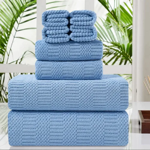 Vista 22 de Juego de 4 toallas de baño grandes de 35"x70" pulgadas, color negro, sábanas de baño extra grandes, toallas jumbo de gran tamaño de 600GSM, suaves