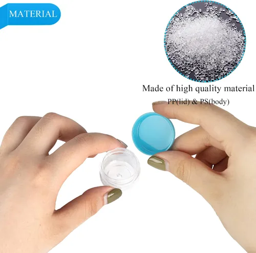 Vista 3 de 50 unidades de 5 gramos de envases de muestra, tarros vacíos de 5 ml con tapas, pequeños envases cosméticos, tarros de muestra mini con 4 cucharas
