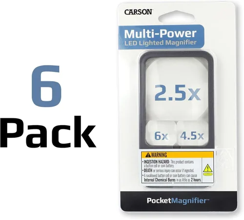 Vista 2 de Carson Lupas con iluminación LED multipotencia para lectura e inspección, juego de 6 (PM-33MU)