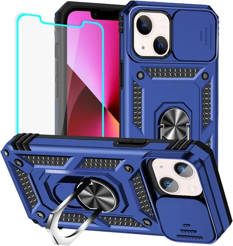 Vista 53 de HNHYGETE Funda para iPhone 12 Pro Max con protector de pantalla: [grado militar de 20 pies probada en caídas] Funda protectora para cámara Negro