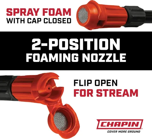 Vista 3 de Chapin International 20541 Pulverizador multiusos para césped y jardín de 1 galón con boquillas espumosas y ajustables, fabricado en los Estados