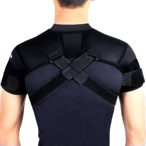 Vista 2 de Kuangmi Correa de soporte de hombro doble, protector de neopreno, S
