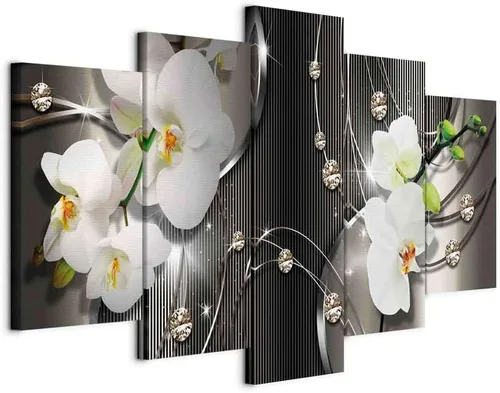 Vista 47 de Lienzo decorativo con impresión artística de diseño de orquídea de Artgeist Orquídea #01