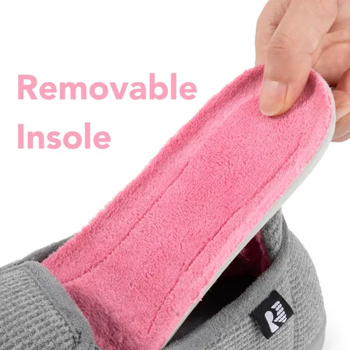 Vista 3 de RockDove Pantuflas con capucha de dos tonos para mujer con plantilla extraíble
