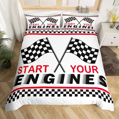 Vista 28 de Funda de edredón Happy Camping, juego de ropa de cama con temática de cámper para niños, funda de edredón de estilo rústico para decoración