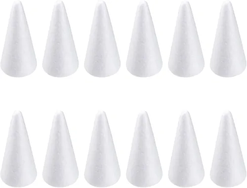 Vista 13 de GANAZONO 12 piezas de cono de espuma de Navidad para DIY de Navidad, cono de espuma de polietileno para colgar pendientes de árbol de Navidad