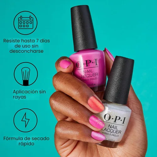 Vista 2 de OPI Nail Lacquer Nail Polish Opaque Bright Red Shimmer Chip Resistant Nail Polish Fast Drying, Streak Free