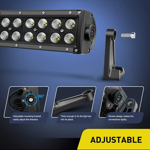 Vista 4 de Nilight Barra de luz LED de 22 pulgadas, 120 W, combo de luces de conducción de 12 V, interruptor basculante de 5 pines, kit de arnés de cableado