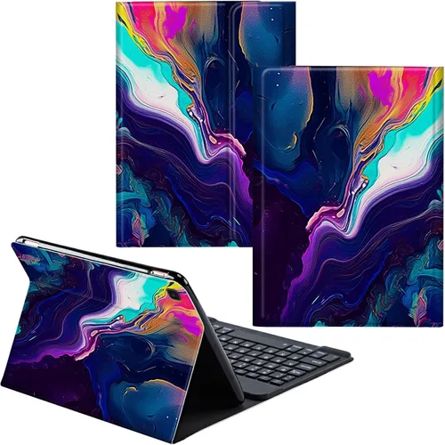 Vista 9 de Funda para Samsung Galaxy Tab S6 Lite 2022/2020 Teclado Inalámbrico Desmontable y Cubierta De Soporte De Cuero PU Funda Protectora Para Samsung