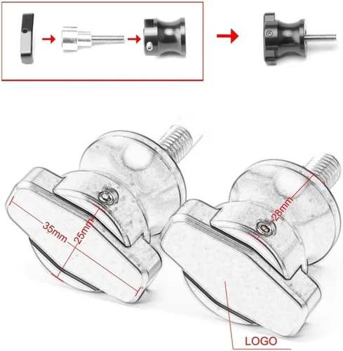 Vista 3 de Soportes de marco CNC para motocicleta, tornillos deslizantes de 0.236 in, carretes de basculante para Yamaha XJ6 Diversion 2010-2015 deslizadores