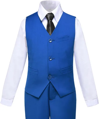 Vista 4 de Trajes de esmoquin para niños, conjunto de traje de boda formal para niño pequeño