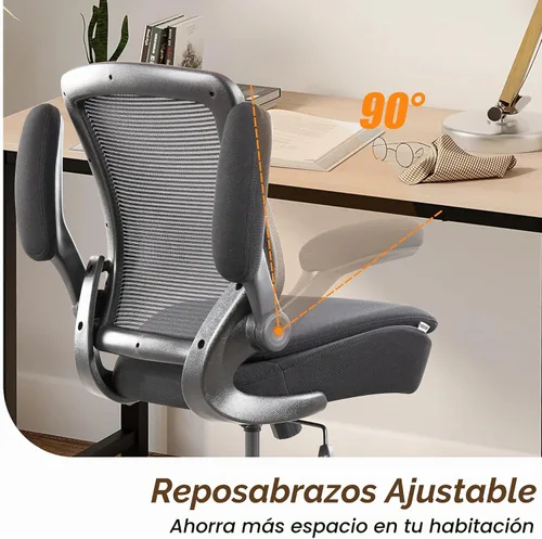 Vista 5 de Silla de redacción alta para oficina, taburetes ergonómicos de escritorio de pie para computadora, reposabrazos abatibles, altura ajustable y anillo