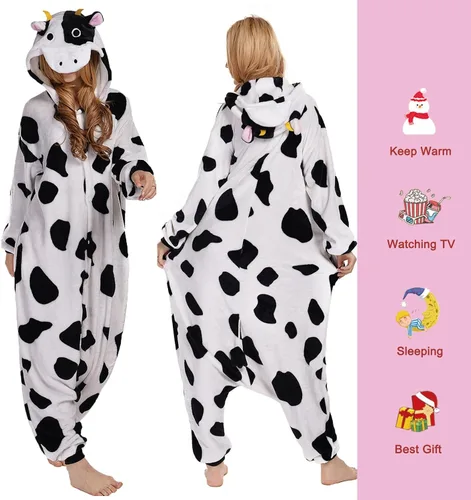 Vista 4 de SWEETXIN Pijama unisex para adultos y niños, para Halloween, Navidad, ropa de dormir, traje de cosplay para mujeres y hombres