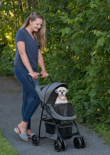 Vista 3 de Pet Gear Carrito para mascotas Happy Trails Lite sin cremallera, color Dark Platinum