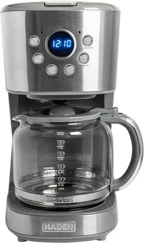 Vista 12 de Máquina de Café Haden, Cafetera de Goteo Programable de 12 Tazas con Función de Apagado Automático y Filtro de Agua Reutilizable Lavable, Negro