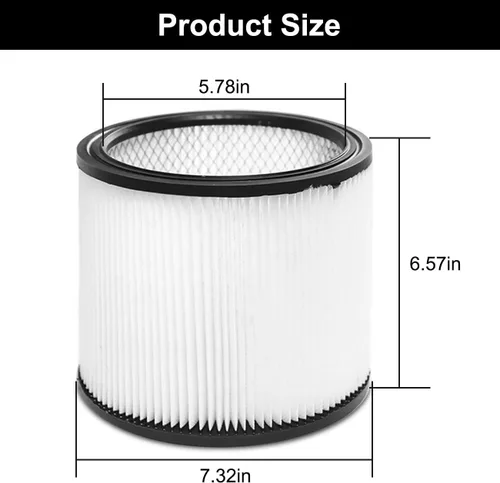 Vista 7 de Filtro de repuesto para aspiradora Shop Vac 90304 90350 90333 903-04-00 9030400 de 5 galones y filtro grande para húmedo y seco
