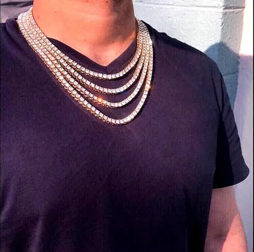 Vista 6 de HH BLING EMPIRE - Cadena de tenis con diamantes de imitación para hombres y mujeres, cadenas de tenis y eslabones cubanos de 18 a 30 pulgadas