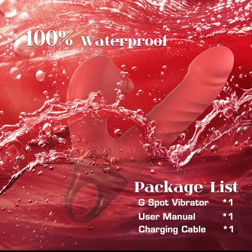 Vista 6 de Consolador vibratorio de empuje, vibrador 3 en 1 femenino para punto G con estimulador de clítoris, juguetes sexuales para mujeres y adultos, 3