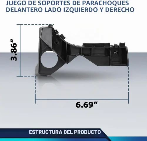 Vista 4 de PIT66 Juego de Soportes de Parachoques Delantero Izquierdo y Derecho 2 Piezas Compatible con Toyota Corolla CE LE S 2003-2008, Compatible