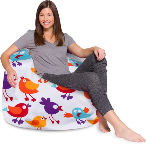 Vista 42 de Posh Beanbags - Sillón puff XL, 48 pulgadas, tela de lona para colorear - Mundo divertido Azul Rey Sólido