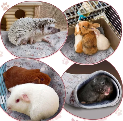 Vista 4 de Reginary - 4 mantas de forro polar de conejillo de indias, adorable pata Revestimientos impermeables y lavables, ropa de cama absorbente de doble