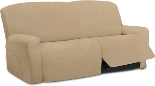 Vista 34 de Easy-Going - Funda elástica de microfibra para sofá reclinable seccional, suave vellón ajustable a tu sofá de 2 cuerpos, lavable, protector