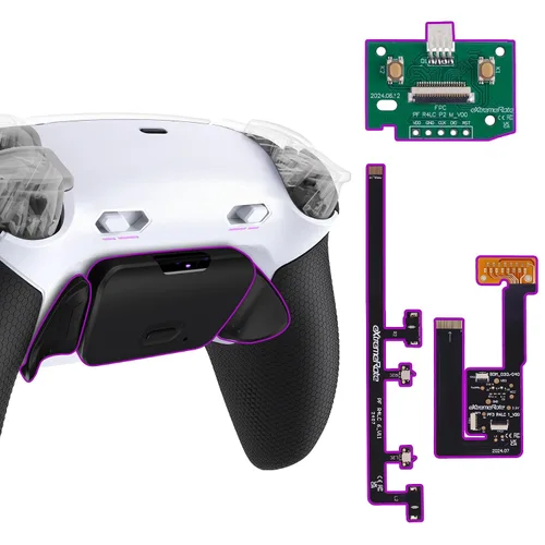 Vista 11 de eXtremeRate RISE Plus MAX Back Paddles Kit with Clicky Trigger Stops & Rubberized Grip for PS5 Controller BDM-030 040 050, Remappable Back Buttons