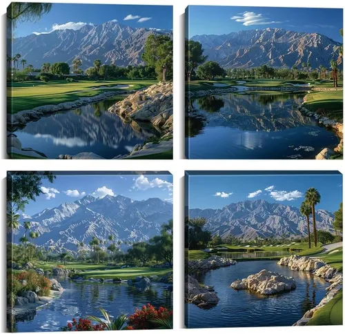 Vista 18 de Pankila Imágenes artísticas para pared de campo de golf, póster en lienzo impreso de golf de Estados Unidos, decoración de pared para sala de estar
