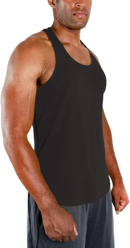 Vista 6 de DEVOPS Paquete de 3 camisetas sin mangas para hombre, con espalda en Y, ajuste seco