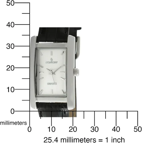 Vista 4 de Peugeot - Reloj de pulsera rectangular en forma de H para mujer con correa de muñeca a juego, Reloj de mujer en forma de H
