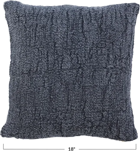 Vista 4 de Creative Co-Op Funda de almohada de seda lavada a la piedra y algodón tejido, color carbón