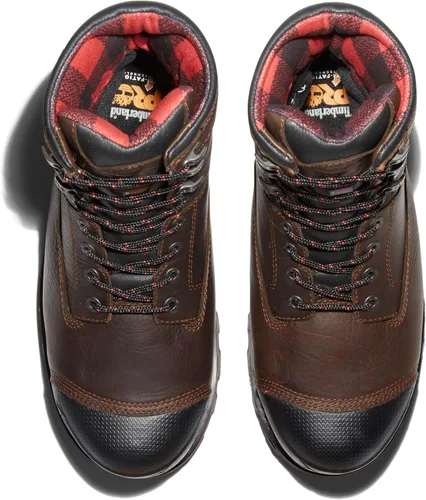 Vista 5 de Timberland PRO Botas de trabajo impermeables para hombre, modelo Boondock, ST café Tumbled L