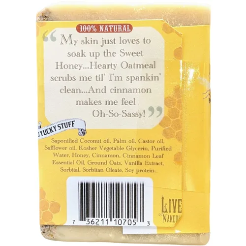 Vista 2 de Sassy Honey Avena glicerina totalmente natural BAR JABÓN Canela Avena Vainilla