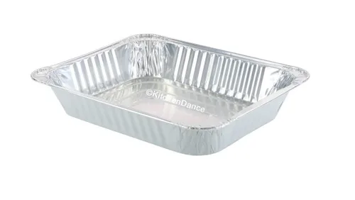 Vista 12 de KitchenDance 53900 - Sartenes desechables de papel de aluminio de colores para mesa de vapor, de tamaño medio, bandeja rectangular para hoteles