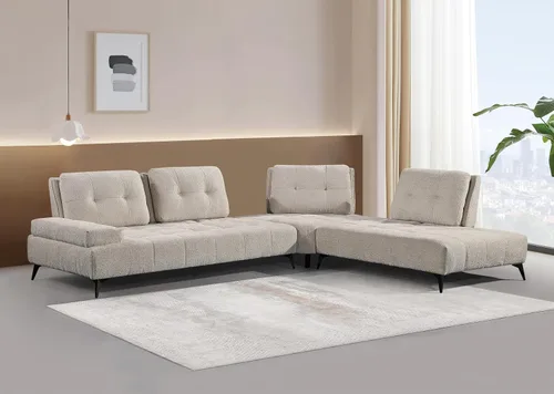 Vista 9 de Betsy Furniture Cómodo sofá seccional en forma de L de microfibra de 128 pulgadas, respaldos ajustables, 9073 (gris claro, sillón izquierdo)